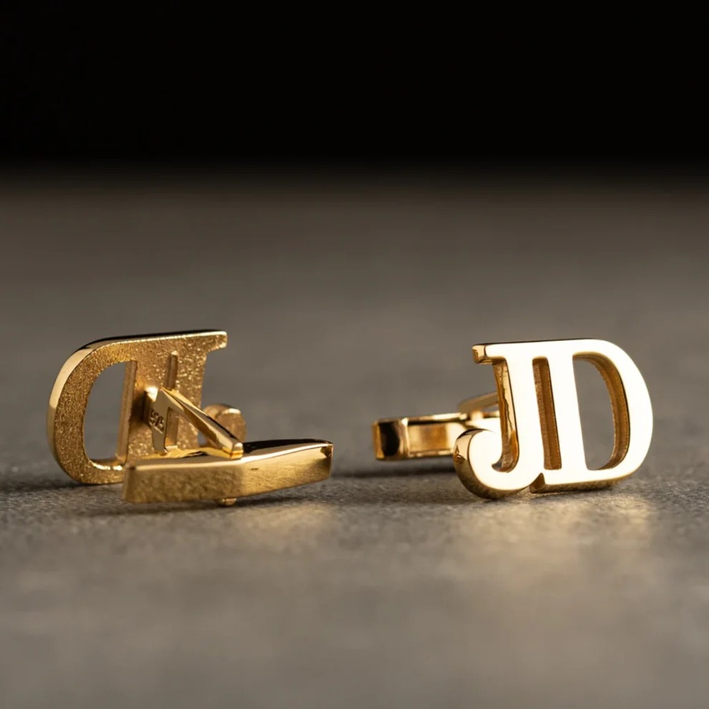 Personalized Gold & Silver Initial Customized Cufflinks | Luxury Gift for Him - Image 2