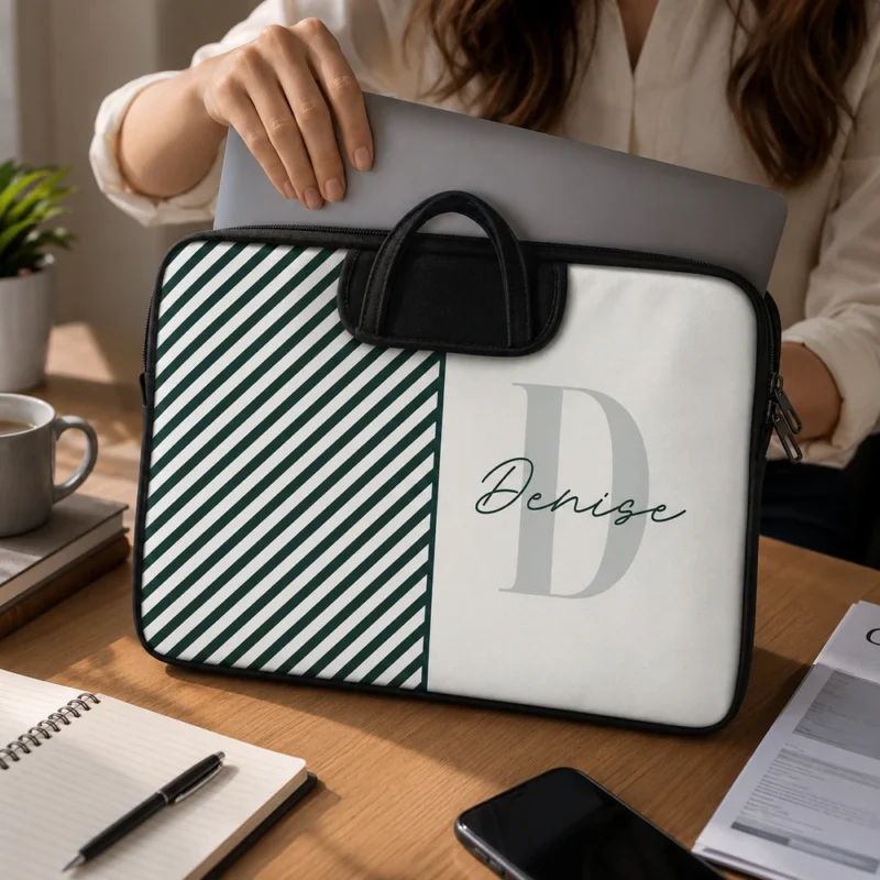 Personalized Striped Laptop Sleeve for Laptop & MacBook